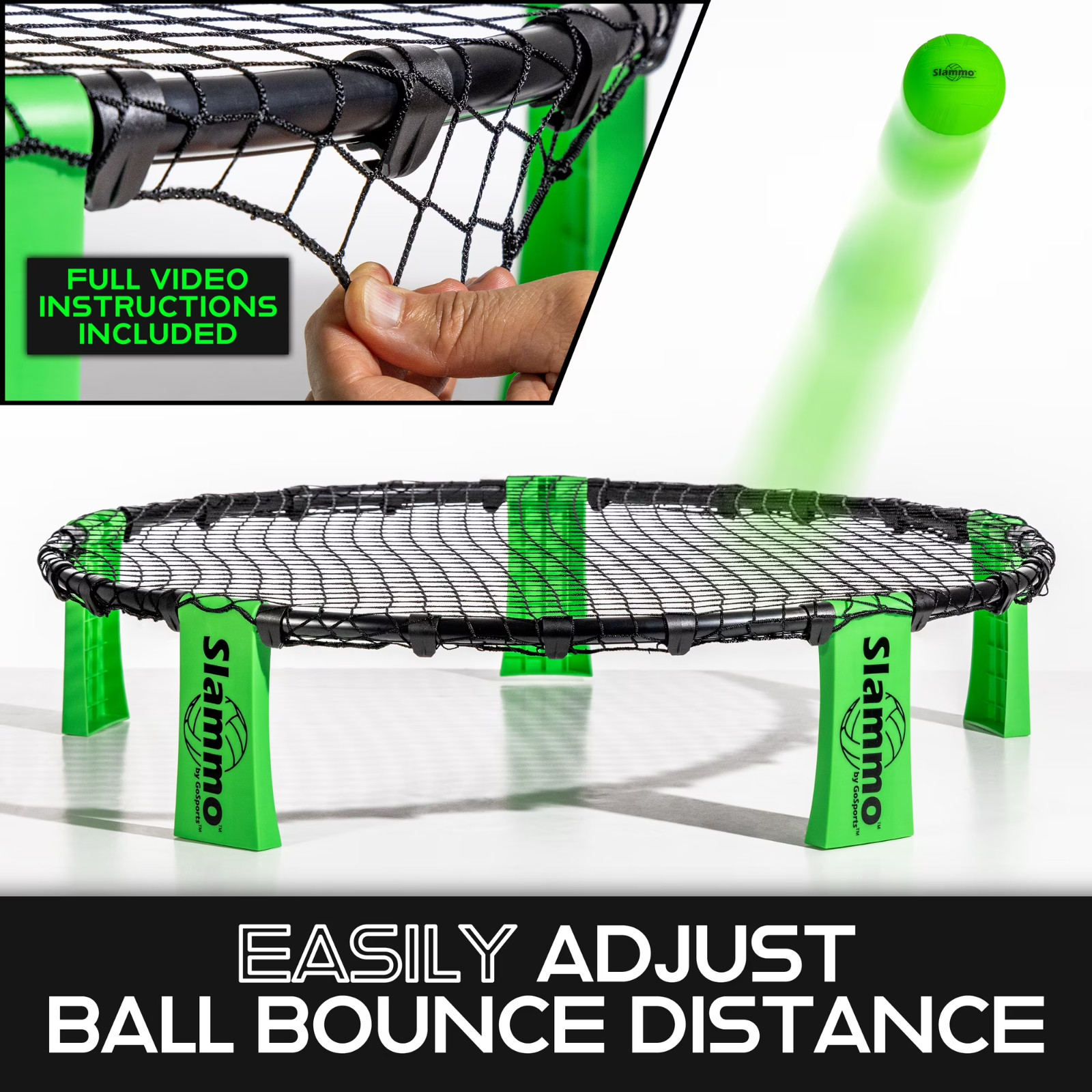 GoSports Slammo Outdoor Game Set – Beach Lawn Game Set – Includes 3 Balls, Carry