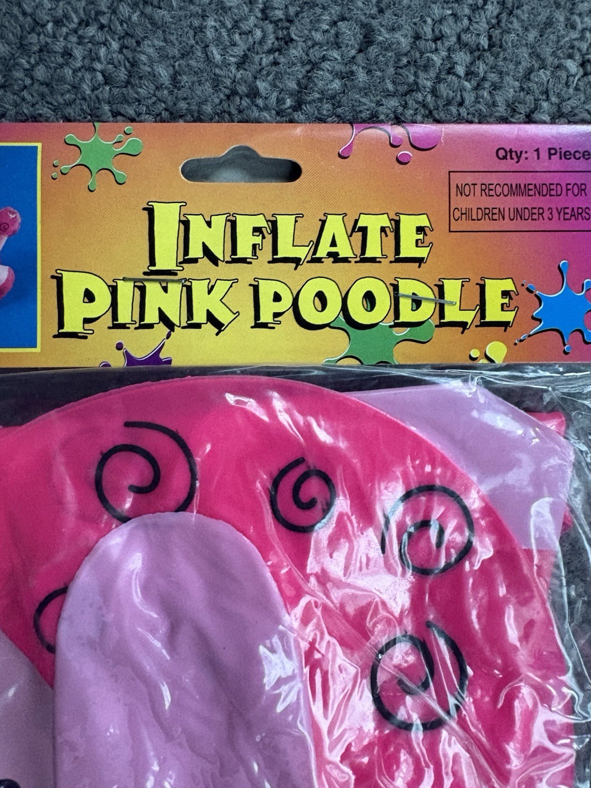New 1950’s Party Inflatable Pink French Poodle Dog 15” Oriental Trading