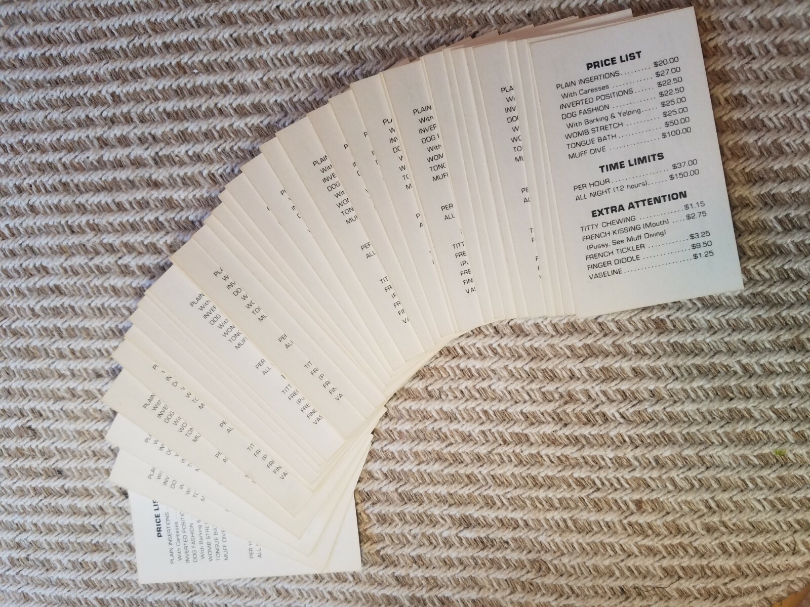 Adult Gag Business Cards
