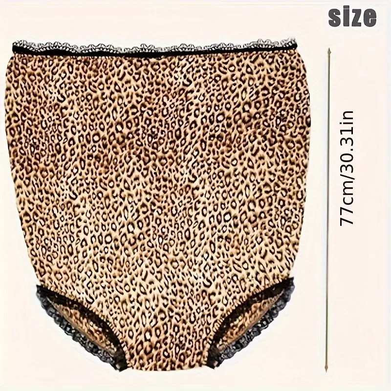 Funny Giant Adult Prank Gift Panties, Leopard Print Lace Trim, Unisex Joke Gift,