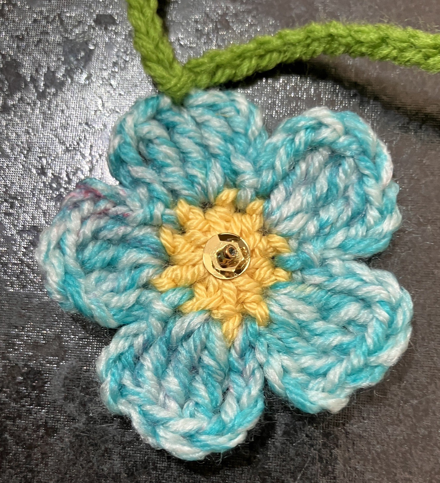 🌺 NEW Hand Crochet Flowers window long SUMMER Bunting Sequin Camper 53” Gift