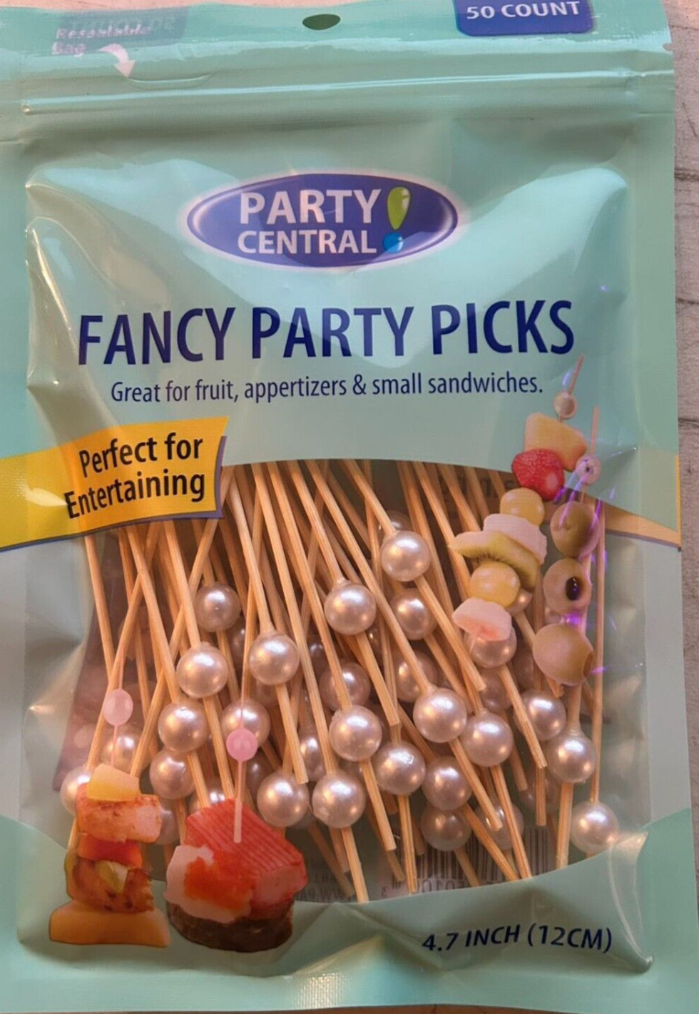 100 PCS Bamboo Cocktail Picks Fancy Toothpicks for Appetizers,Fruit. Pearl