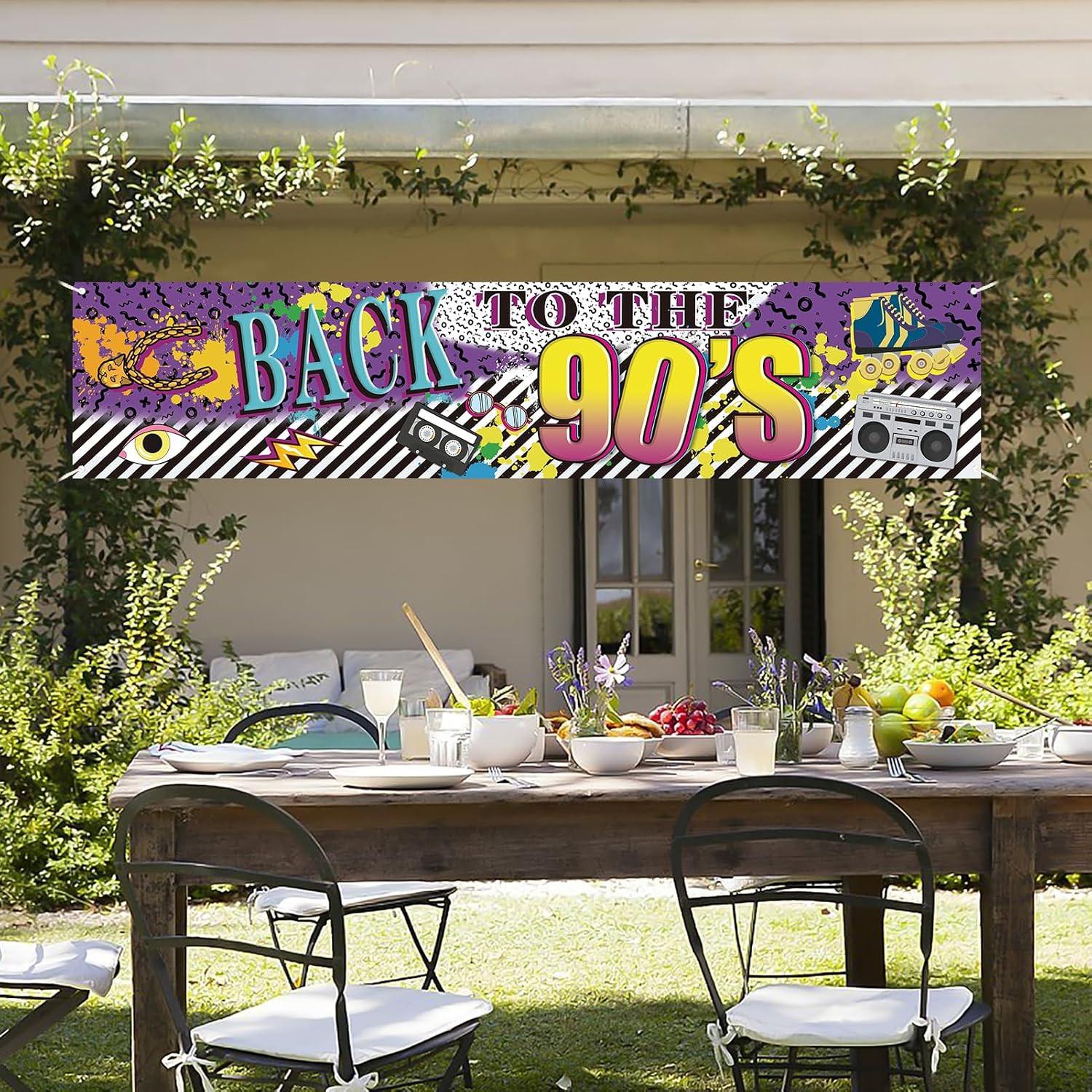 Back to the 90S Theme Party Banner Sign Decorations, Retro 90’S Hip Hop