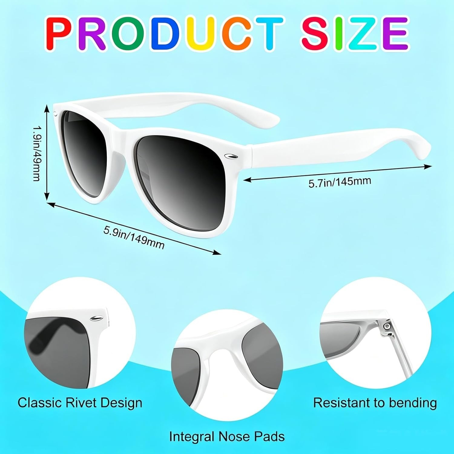 10/20/40 Pack Kids Sunglasses Bulk Retro Party Favors for Wedding Beach Summe…