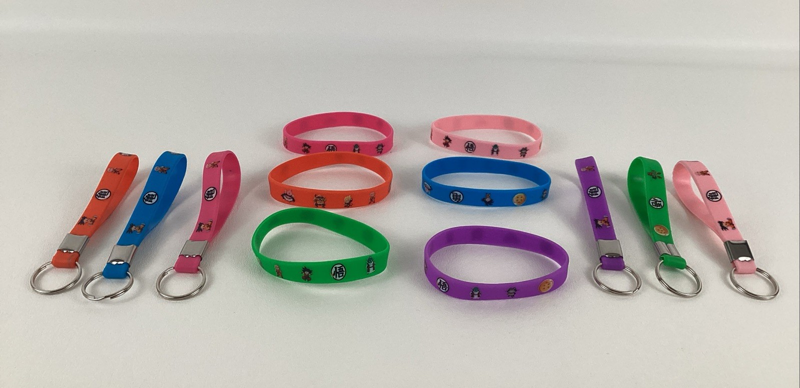 Dragon Ball Z Party Favors Lot 12 Bracelets Keychains Multicolor New