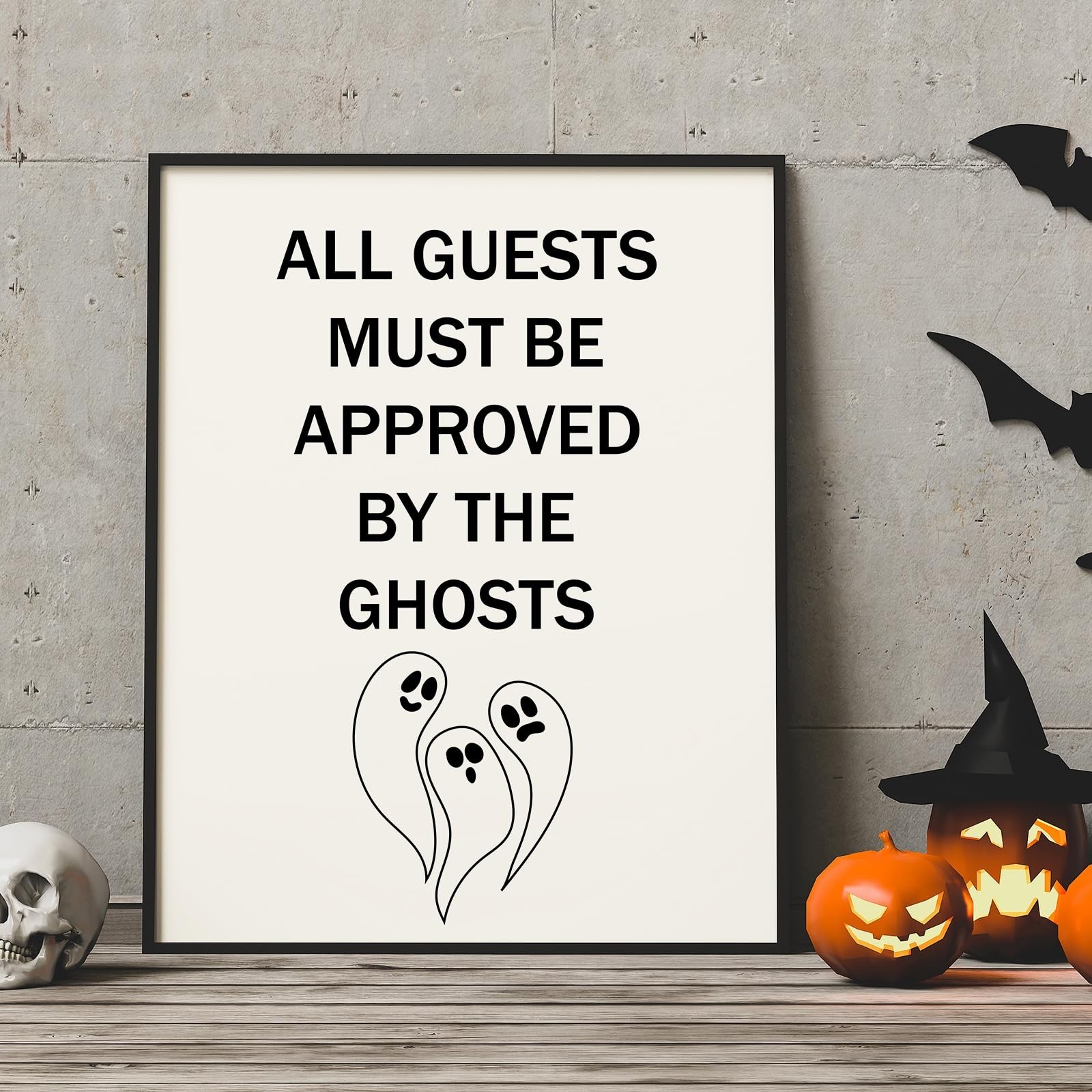 JarThenaAMCS 8Pcs Halloween Wall Art Prints Ghost Skeleton Paper Posters Deco…