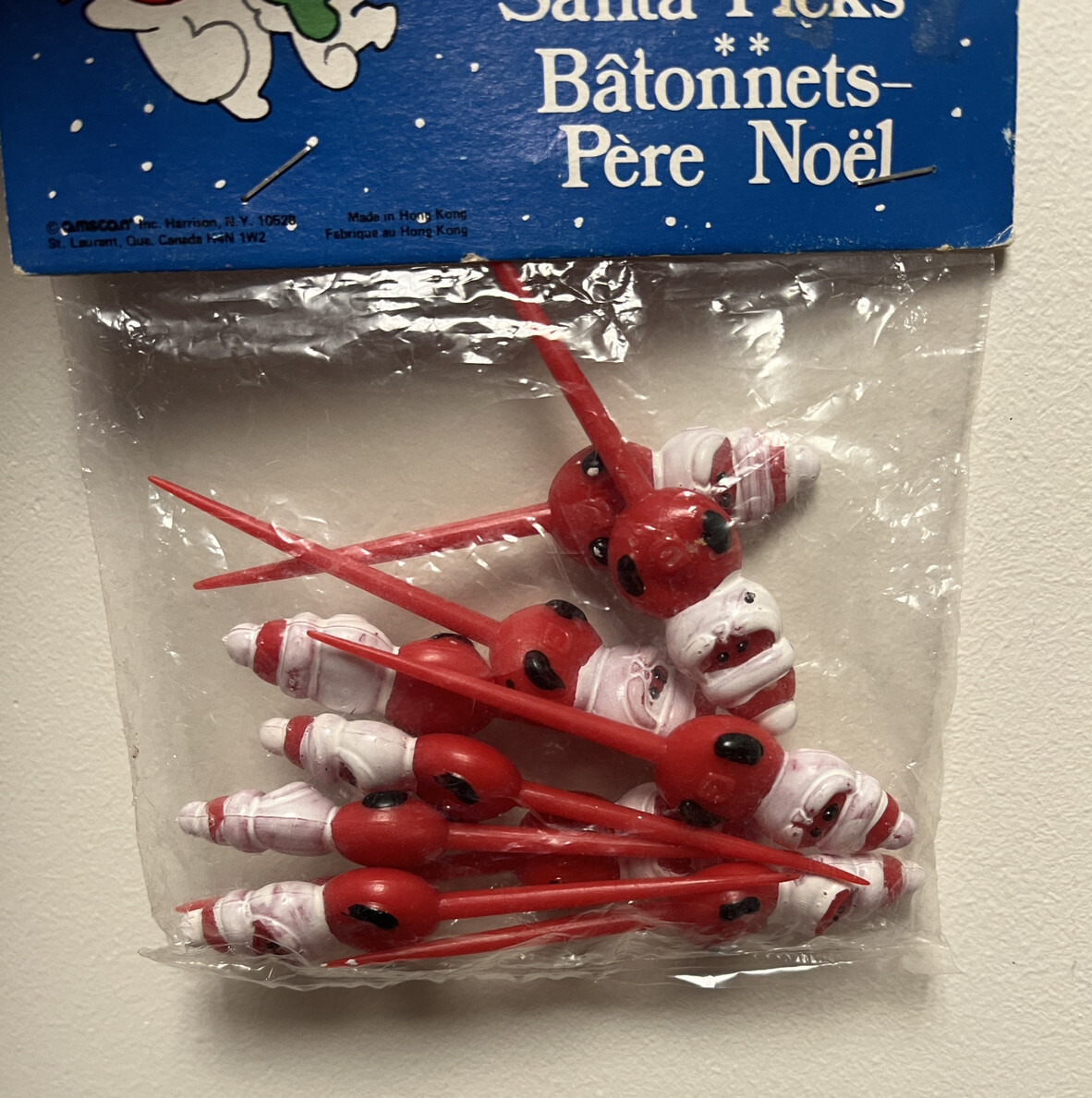Lot Of 10 Santa Christmas Cupcake Picks Vintage Cake Decorations Toppers 3 Inch