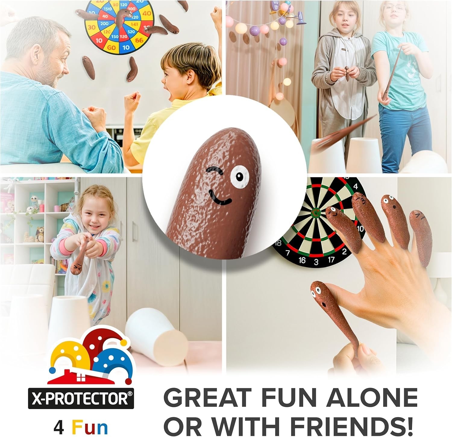 Rubber Poop Slingshot – 12 PCS Pack Flying Fake Shot Finger Slingshot Toy – S…