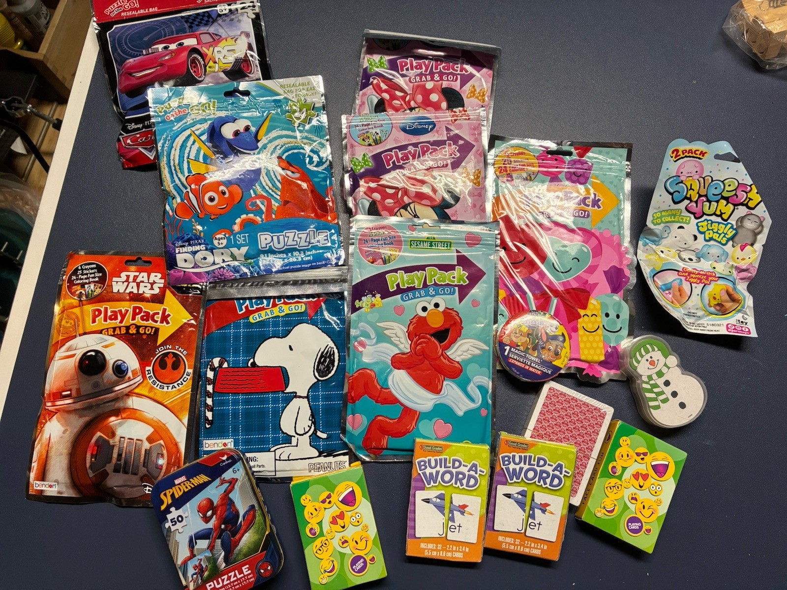 Disney Kids Party Favor Mixed Lot Activity Packs w/ BB-8, Spider-Man & Nemo