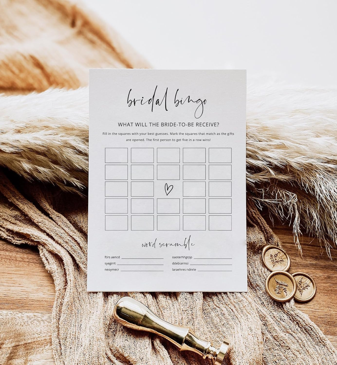 Gardencity Bridal Shower Bingo, Bridal Shower Game for 50 Guests, 50 Cards