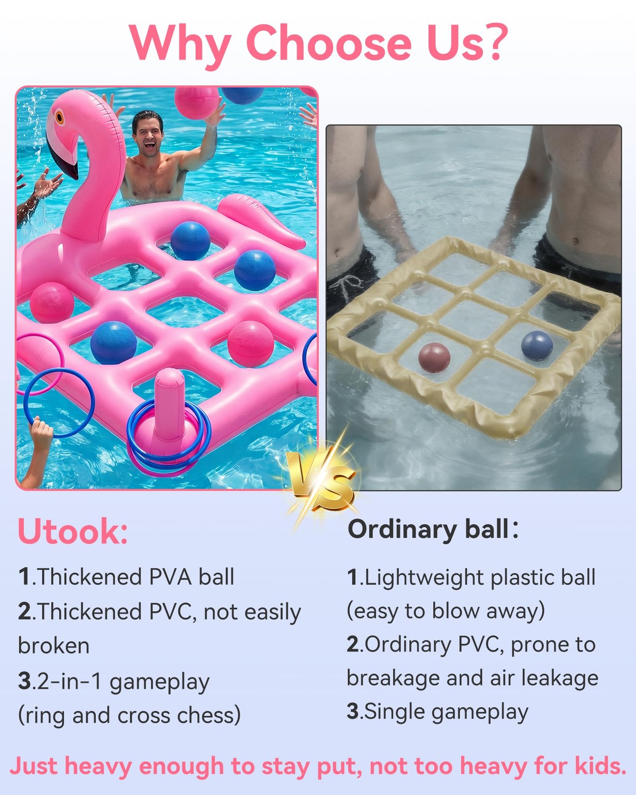 Pool Party Toys Games Set -Giant Tic Tac Toe Pool Toy- 2-in-1 Inflatable Game…