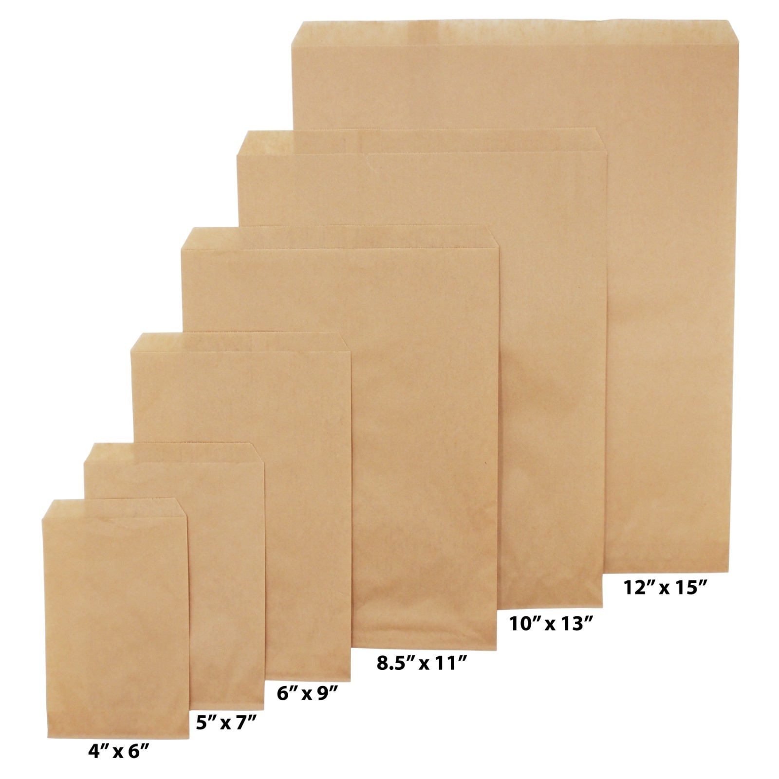 CuteBox White/Kraft Flat Paper Gift Bags 100pcs