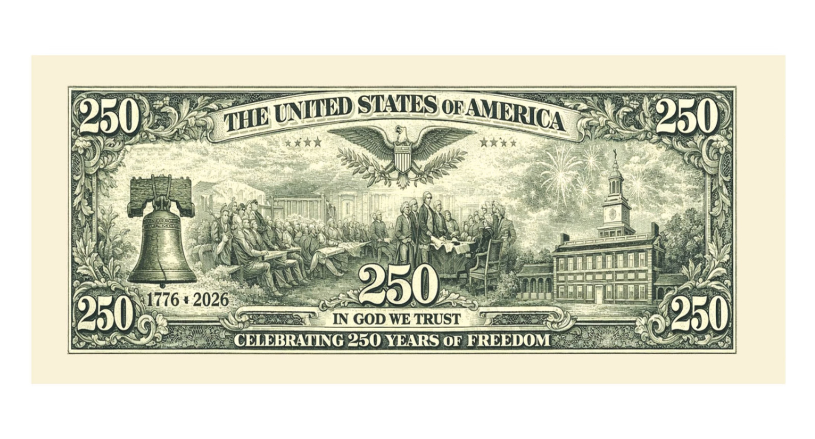 10 Donald Trump U.S. 250th Anniversary Commemorative Money Bill Banknote💵