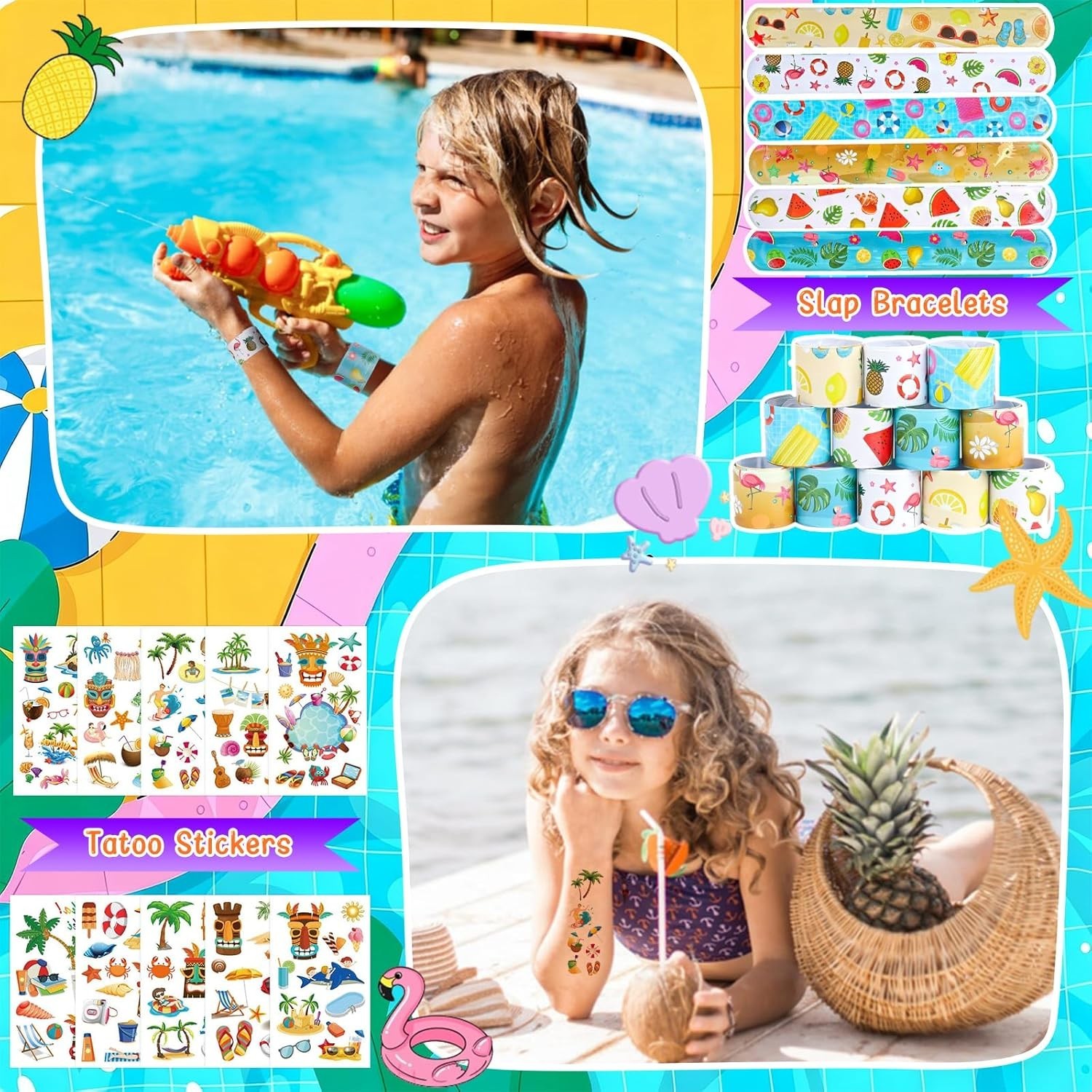 Beach Pool Party Favors Bulk, 24 Pack Summer Party Favors with Beach Balls Sl…