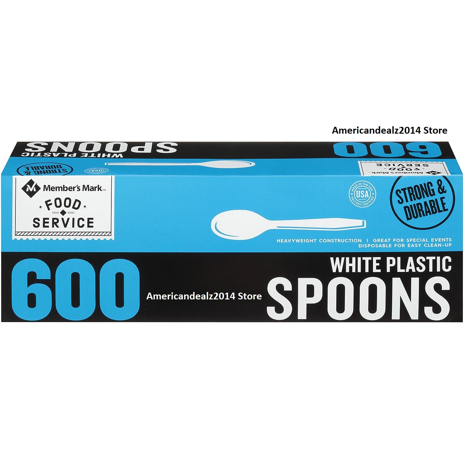 Premium Heavyweight White Plastic Spoons ( 600ct) Parties Restaurant Wedding