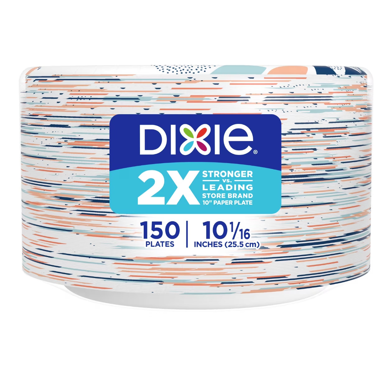 Disposable Paper Plates, 10″, Multi-Color, 150 Count