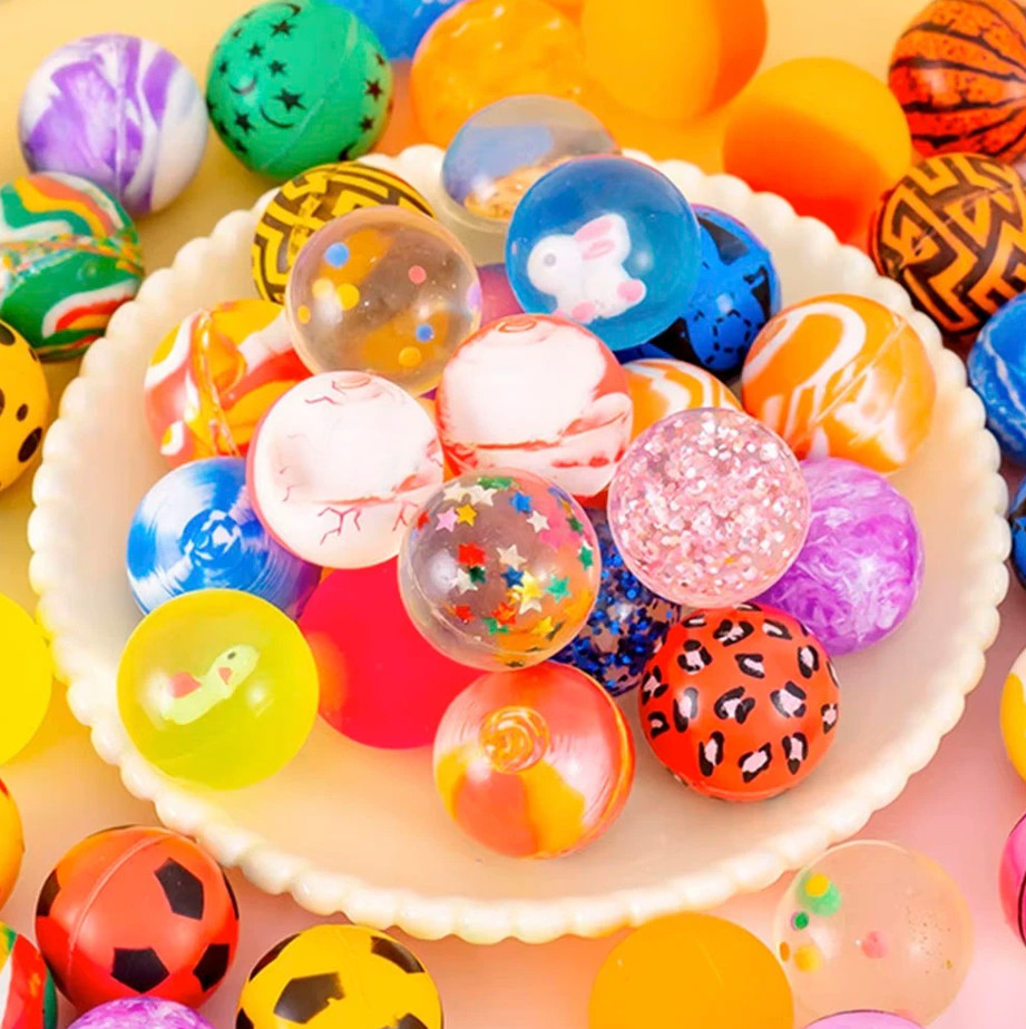 10pcs Bouncy Ball Toys Kids Party Favor Rubber Bounce Balls