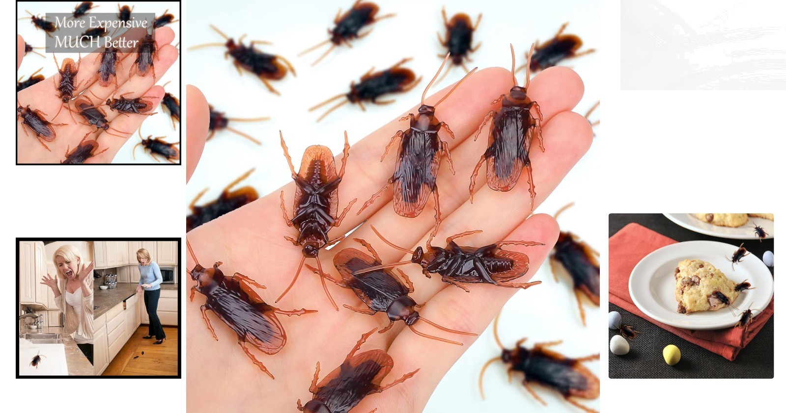 Lifelike Faux Cockroaches Set – 15PCS Non-Toxic Prank Toys for Kids & Parties