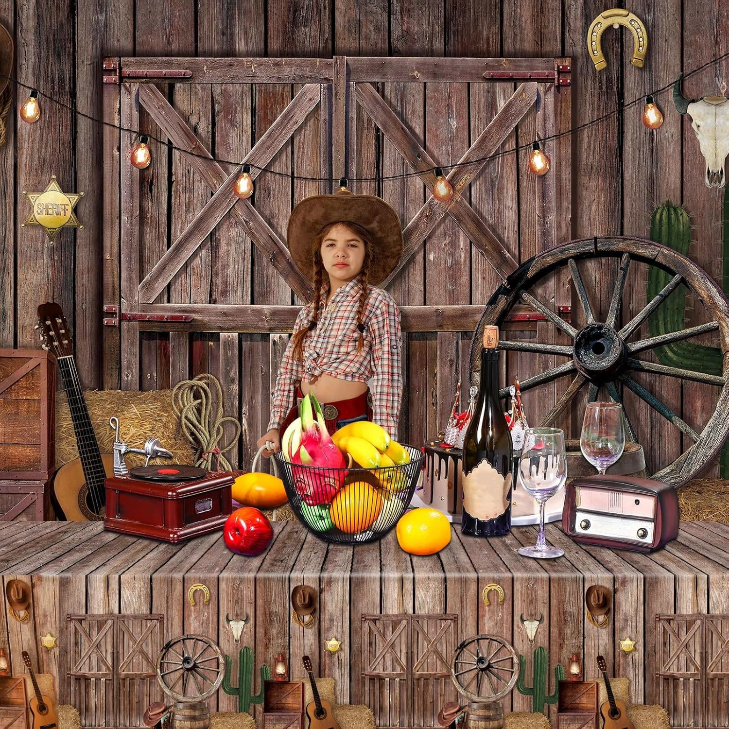 7 x 5 ft Western Party Backdrop Large Western Cowboy Decoration Wild West Photo