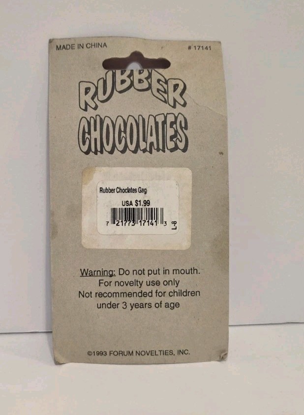Vintage Forum Novelties Gag Gift Prank Practical Joke Rubber Chocolates – New