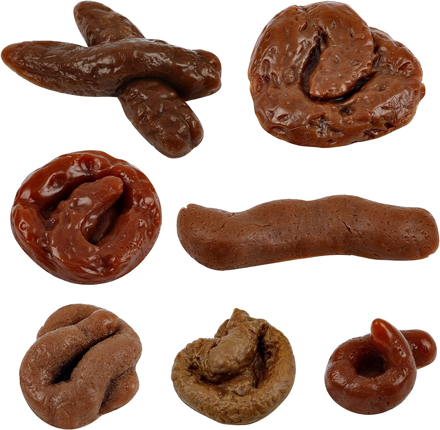 7 Pieces Fake Poo Realistic Fake Turd Prank Lifelike Poo Toy Gags and Practical