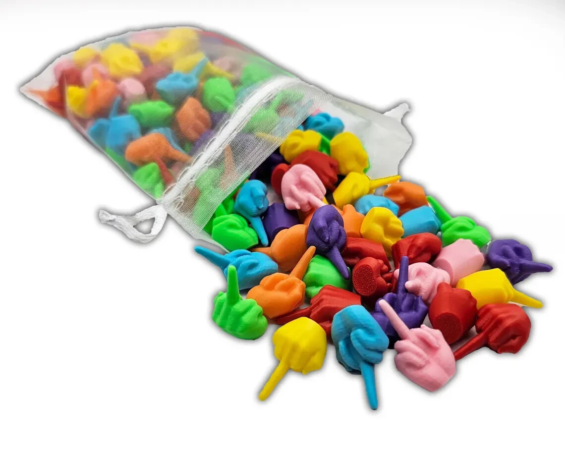 Bag of Hands | Middle Fingers in Bulk | Tiny Middle Fingers | Party Favors | Nov