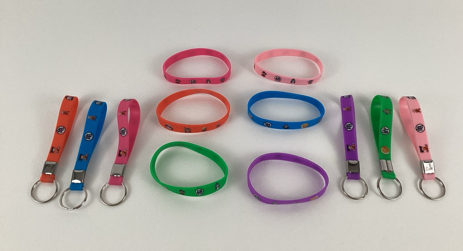 Dragon Ball Z Party Favors Lot 12 Bracelets Keychains Multicolor New