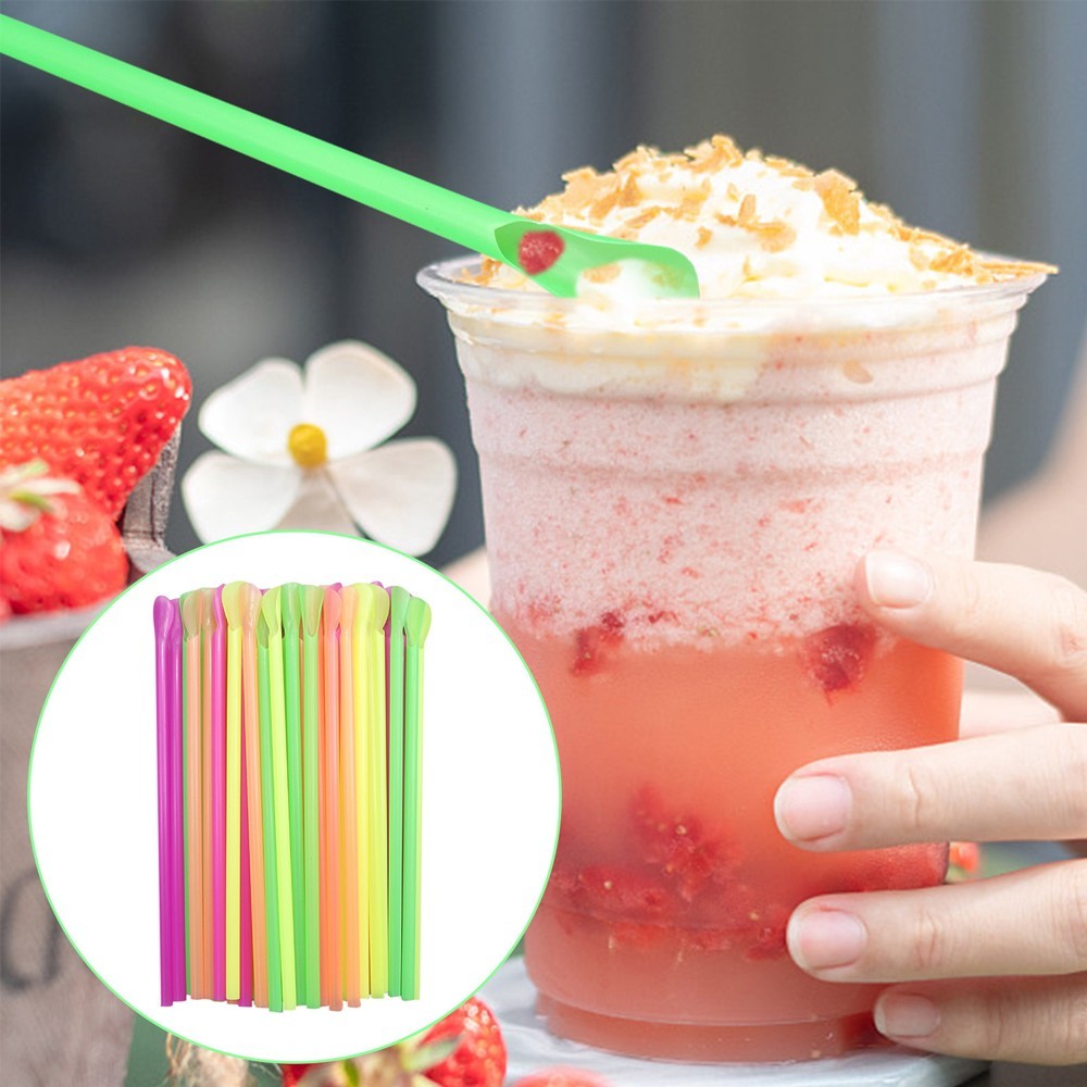 Alink Assorted Bright Colors Jumbo Smoothie Straws, Wide Plastic Dispo