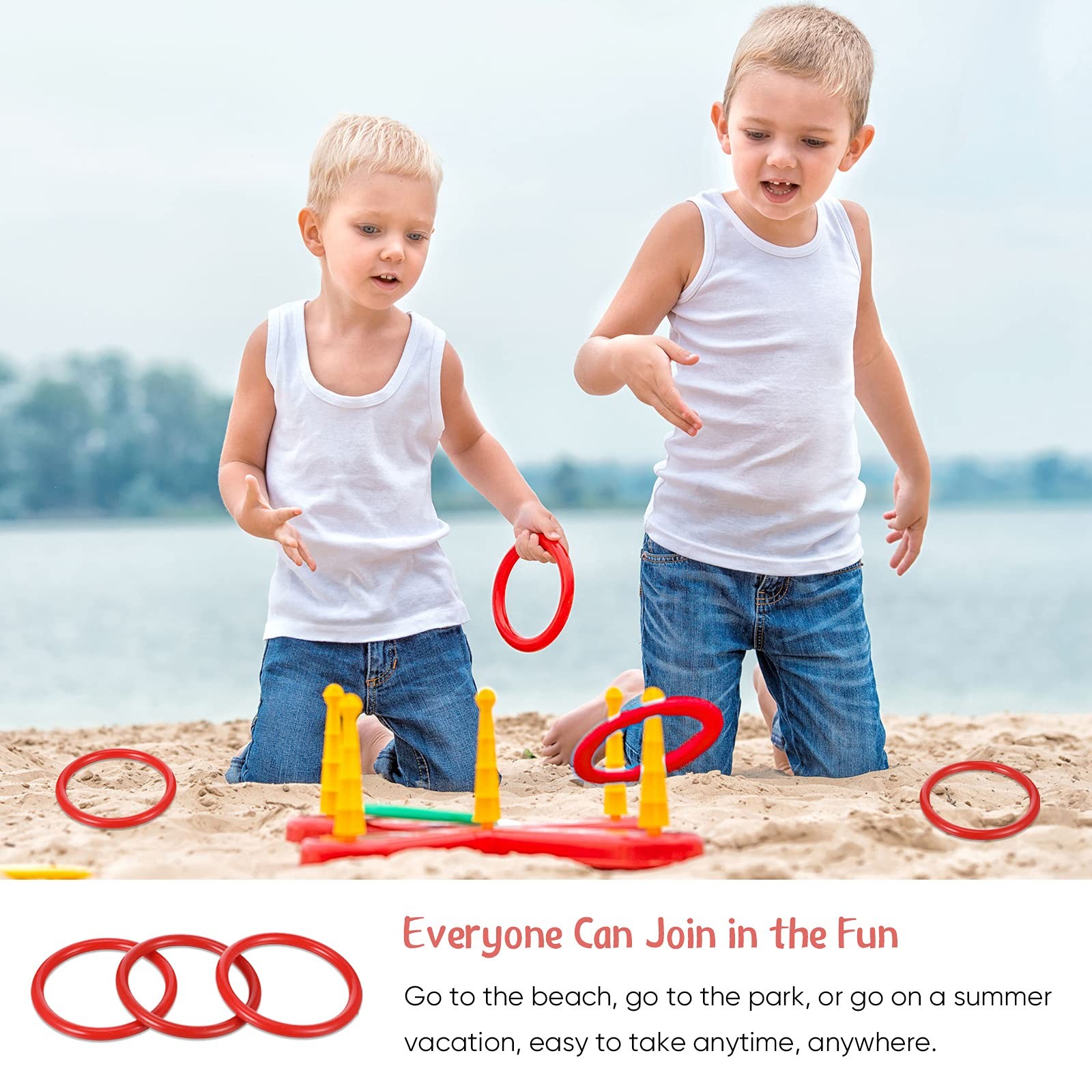 48-Piece Bottle Ring Toss Game Set – Fun Outdoor Party Favors for Adults