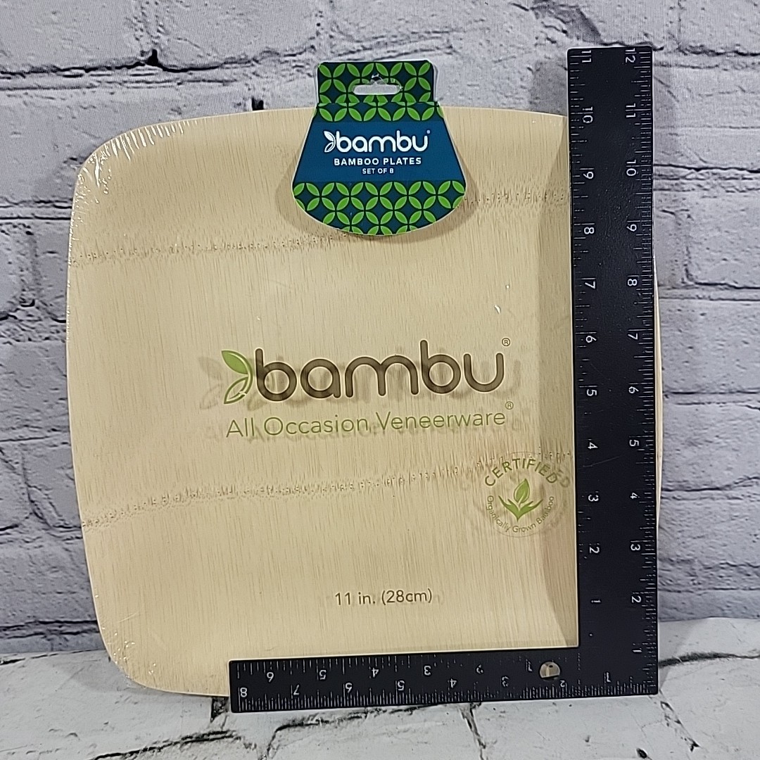Bambu Bamboo Plates 11 Inch All Occasion Pack Of 8 Sealed