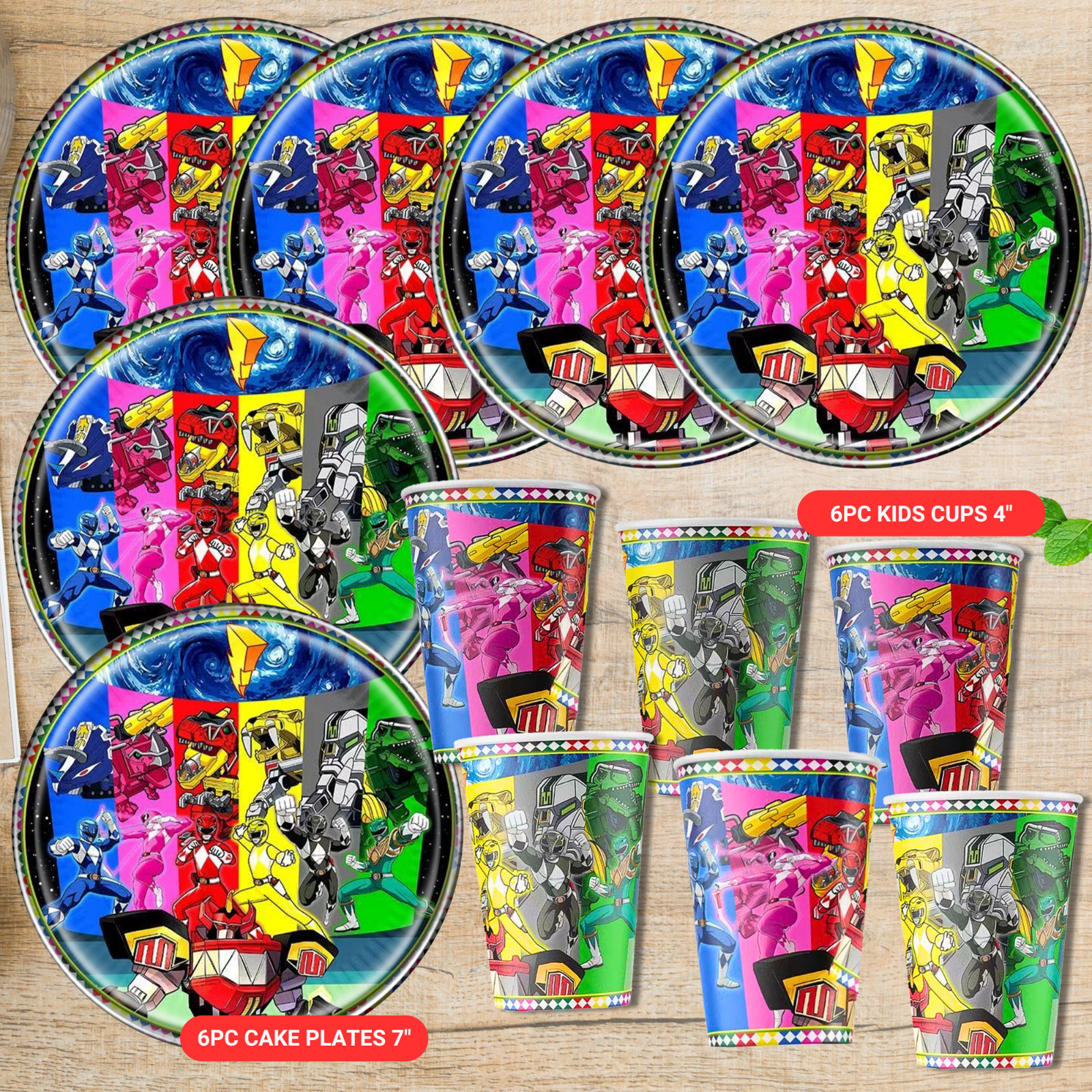 POWER RANGER TABLEWARE plate cup birthday party supplies decoration idea theme