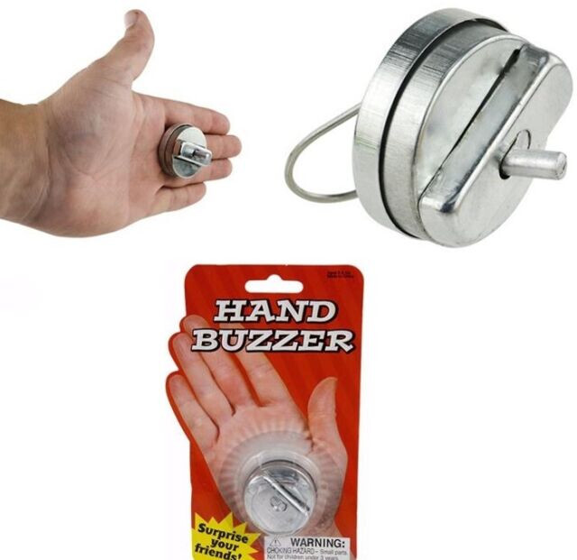 Metal Hand Joy Buzzer – Shaker Shocker Practical Joke Gag Prank Wind-Up