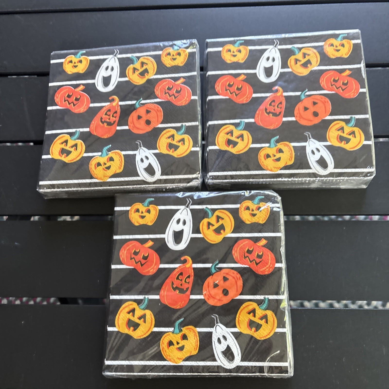 Celebrate Halloween party napkins – 3 packages – 72 total Jack O’Lanterns 4.9″