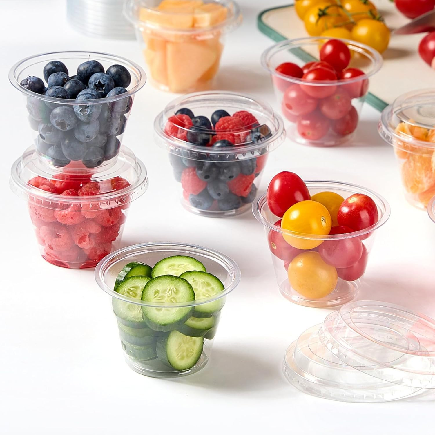 Clear Plastic Dessert Cups with Lids 50 Pack 6 Oz Round Parfait Serving Cups Set