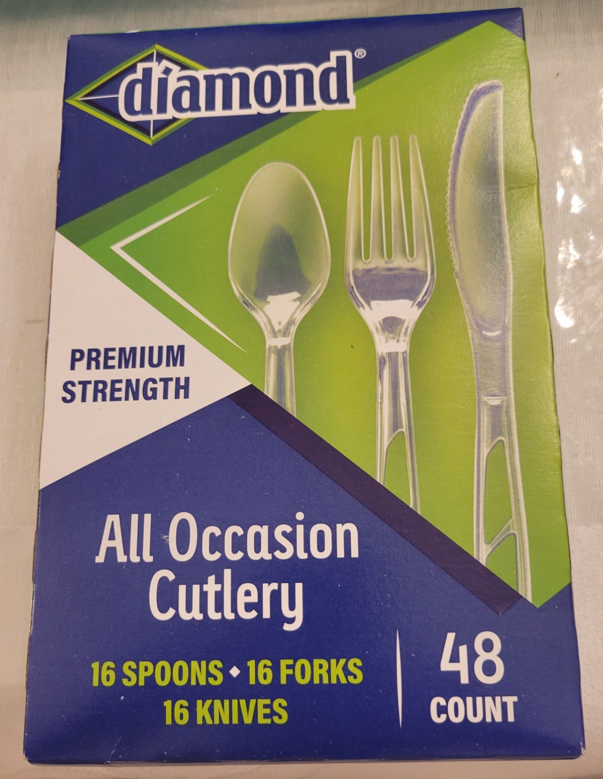 Diamond® 48 Count All Occasion Clear Disposable Cutlery Set Full Size premium