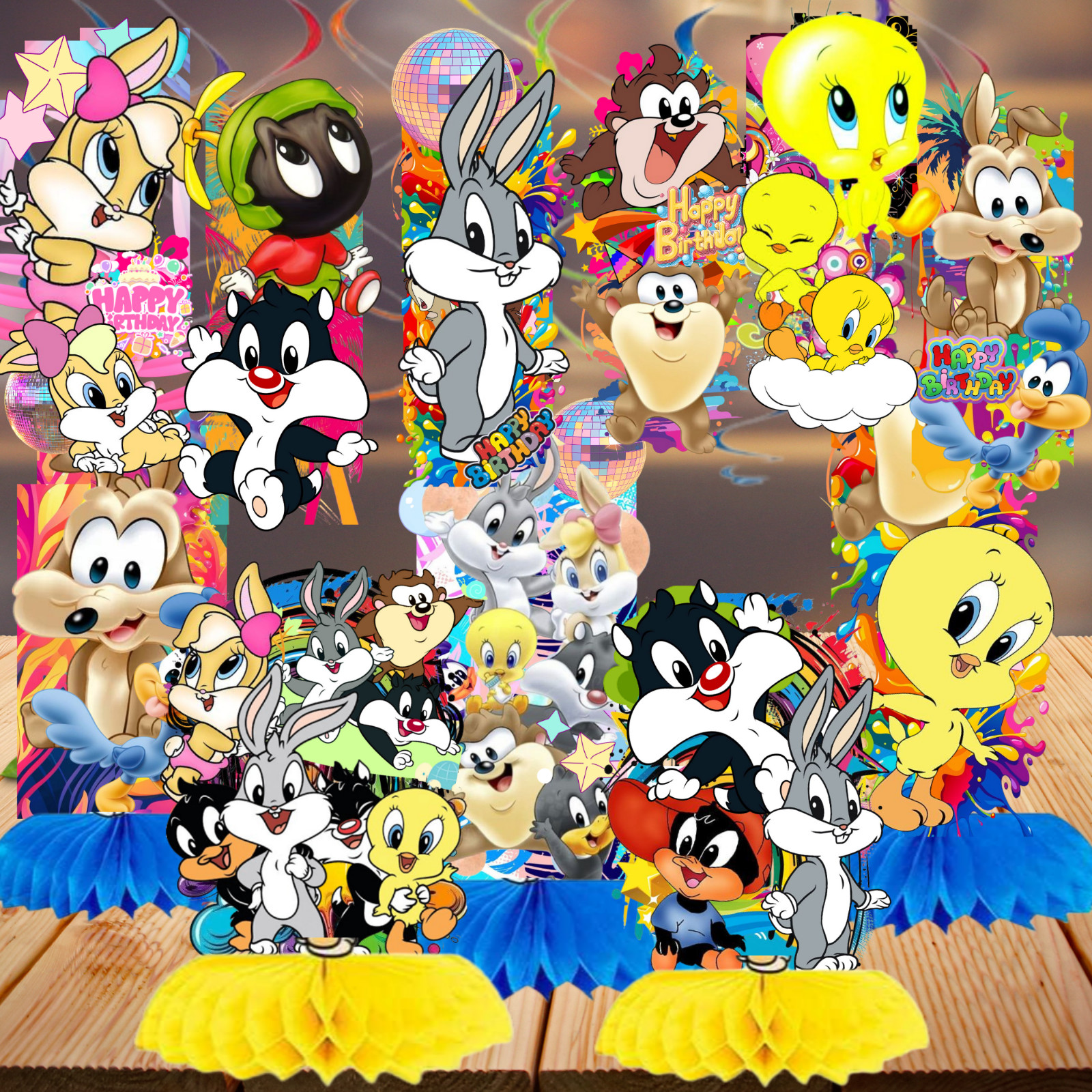 Looney tunes baby plate cup birthday party supplies favor centerpiece decoration
