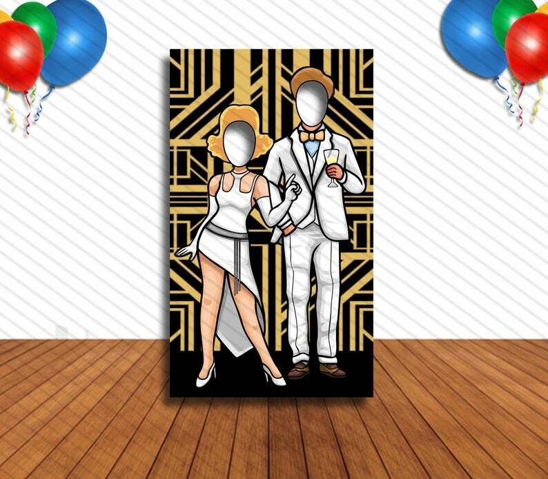 Art Deco Party, 20s, Great Gatsby themed, Hole in Face, Party Selfie Photo Prop