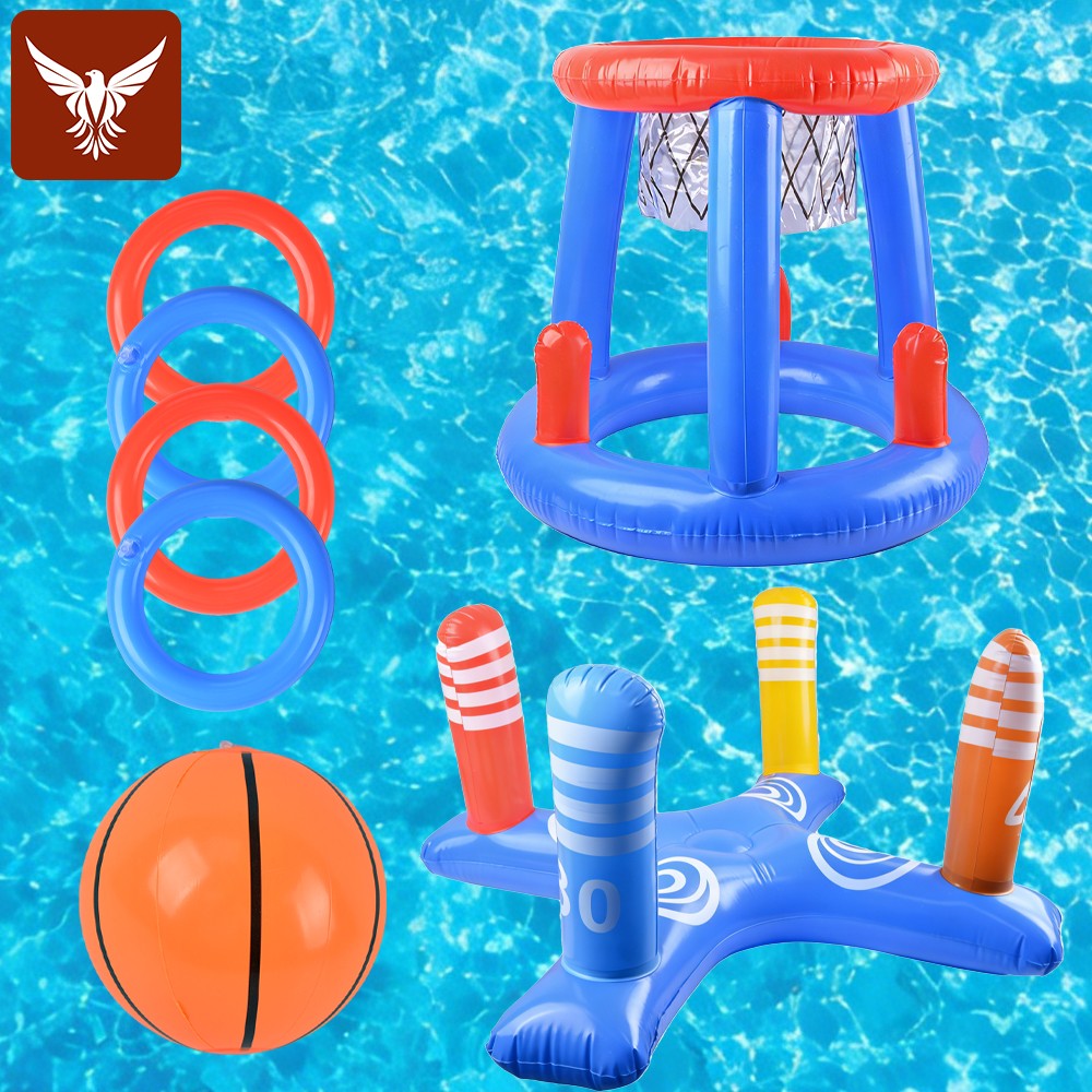 Inflatable Pool Toys Games Teens Water Floating Basketball Toss Game Set Gift