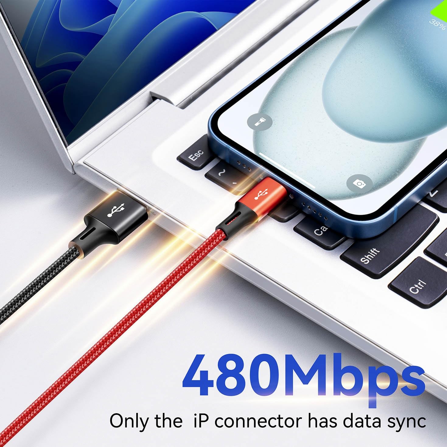Multi Charging Cable, [2Pack 6Ft] 4 in 1 Braided Multi Fast Charging Cord, Multi