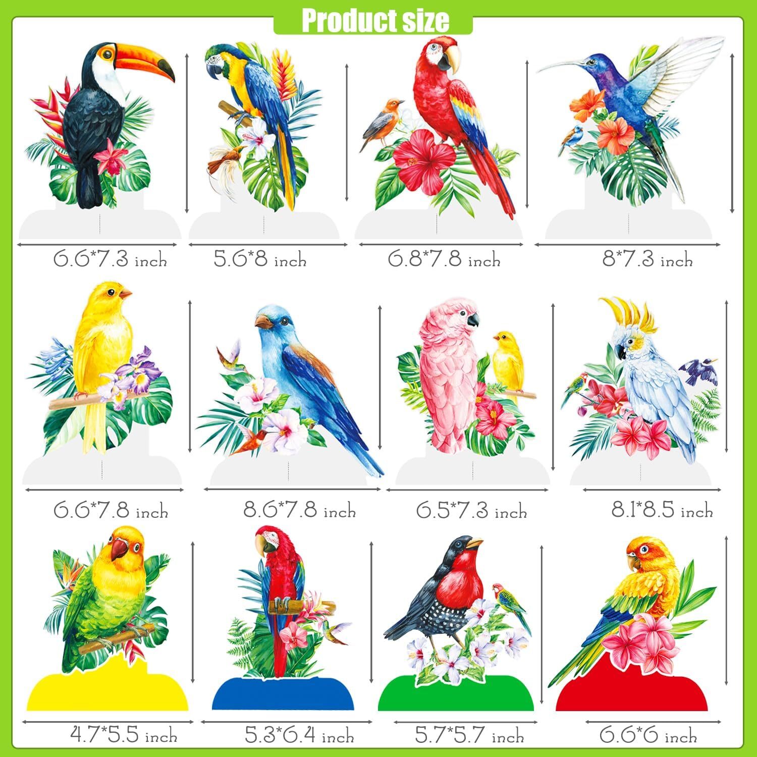 Tropical Bird Honeycomb Centerpieces Tropical Bird Party Decorations 12Pcs Ha…