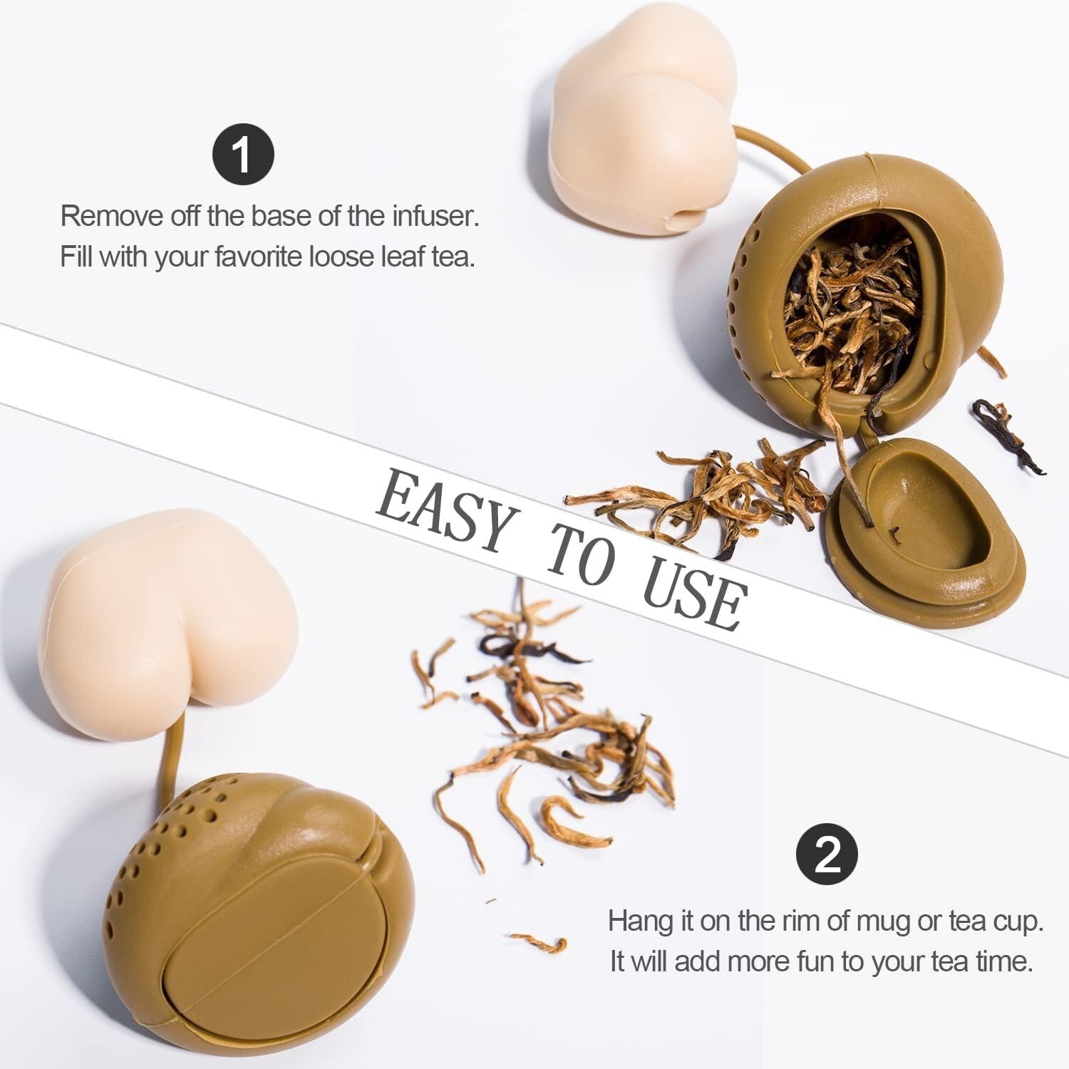 Gross Funny Prank Tricks Party Novelty Gag Gift – SILICON POOP BUTT TEA INFUSER