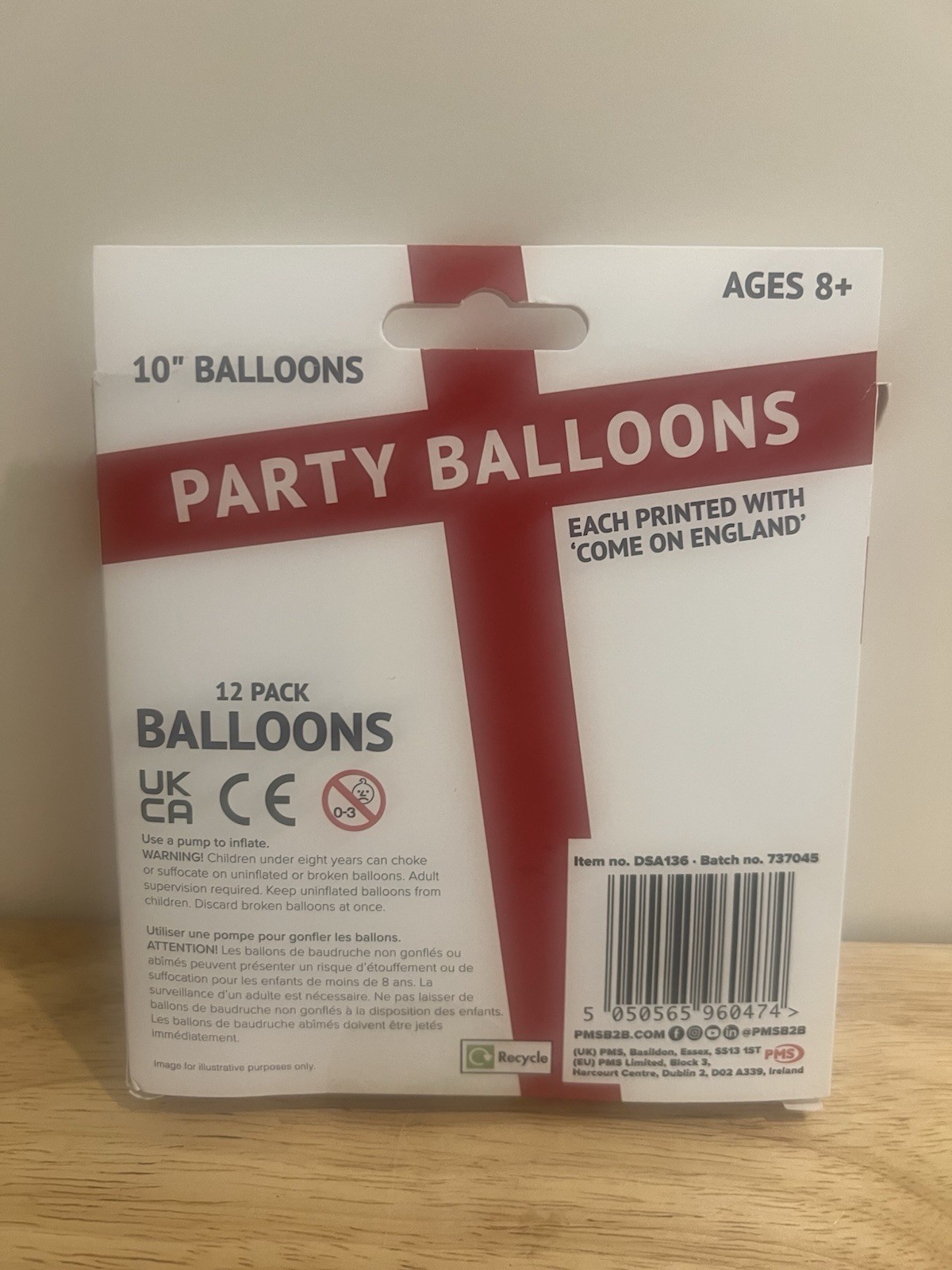 12pk Come On England Balloons