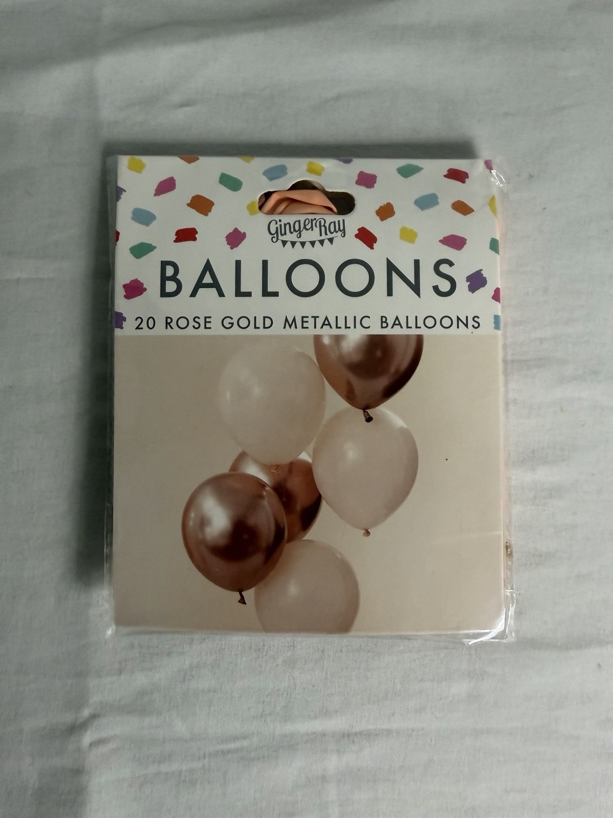 Ginger Ray 20 Metallic Rose Gold Peach Round Party Balloons Solid Plain