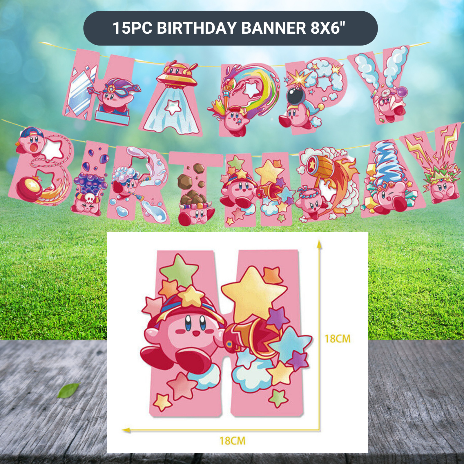 Kirby Star birthday party supplies favor centerpiece decoration event theme pink
