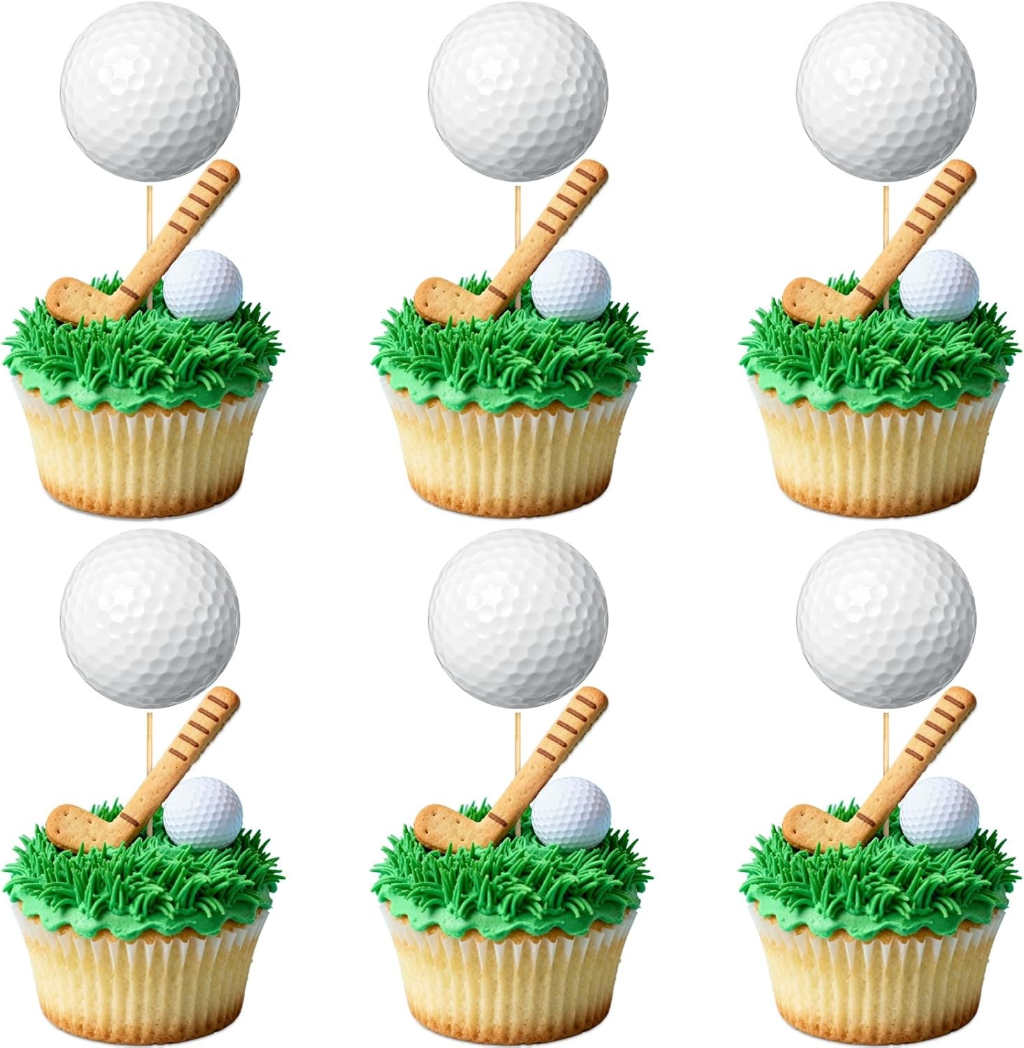 40 Pcs Golf Cupcake Toppers, Sports Birthday Party Decorations for Boys
