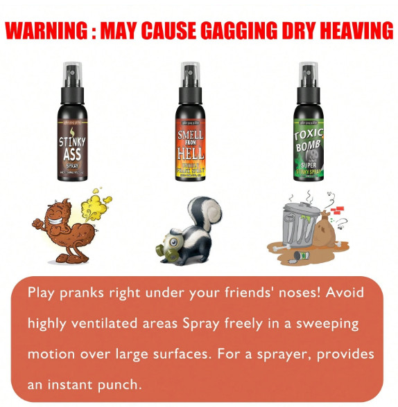 Extreme Stinky Toxic Bomb Super Fart Spray 30ml, Gag Gift Pack.