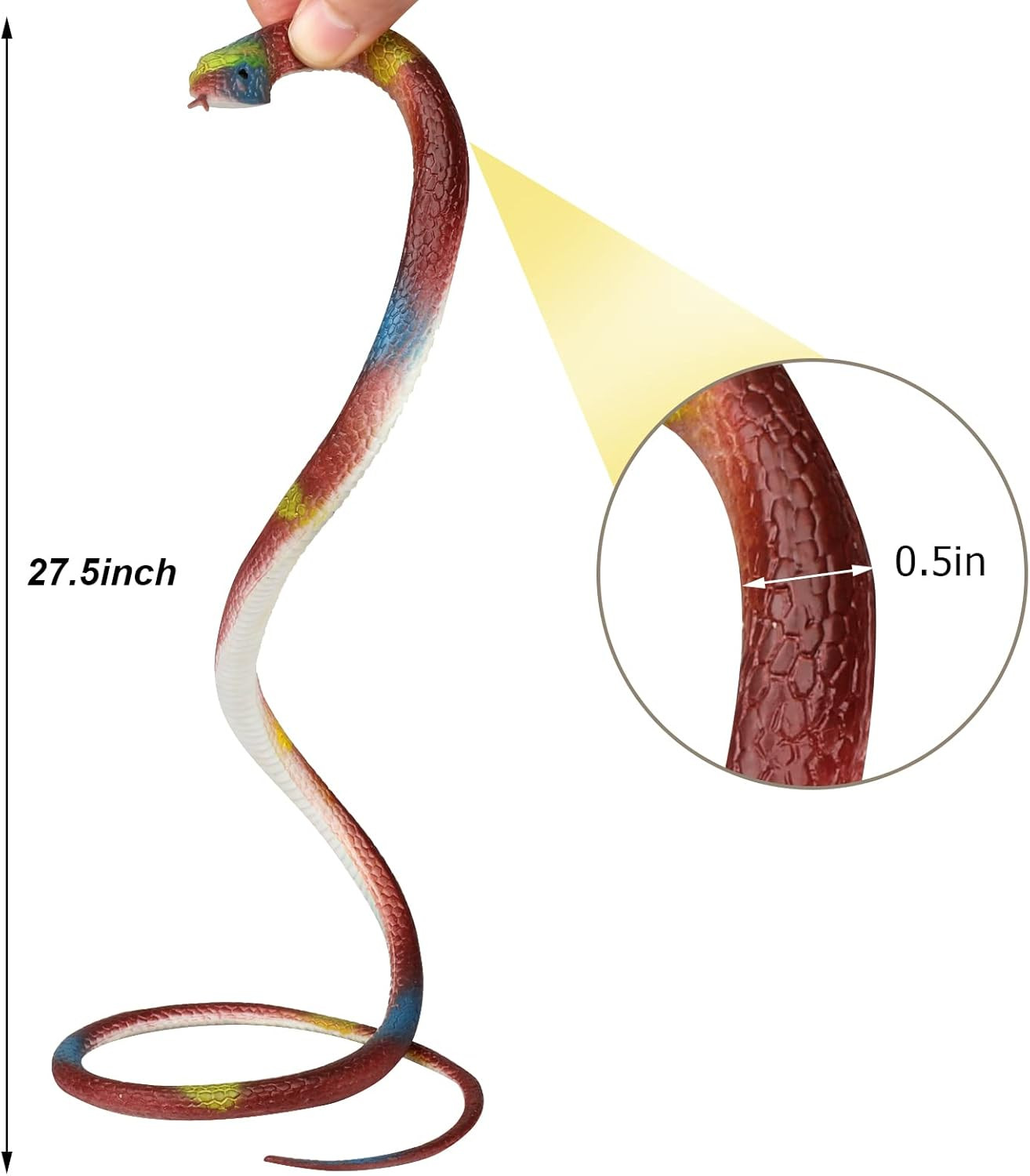 4pcs Realistic Rubber Snakes Fake Garden Props to Scare Birds Mice Squirrels