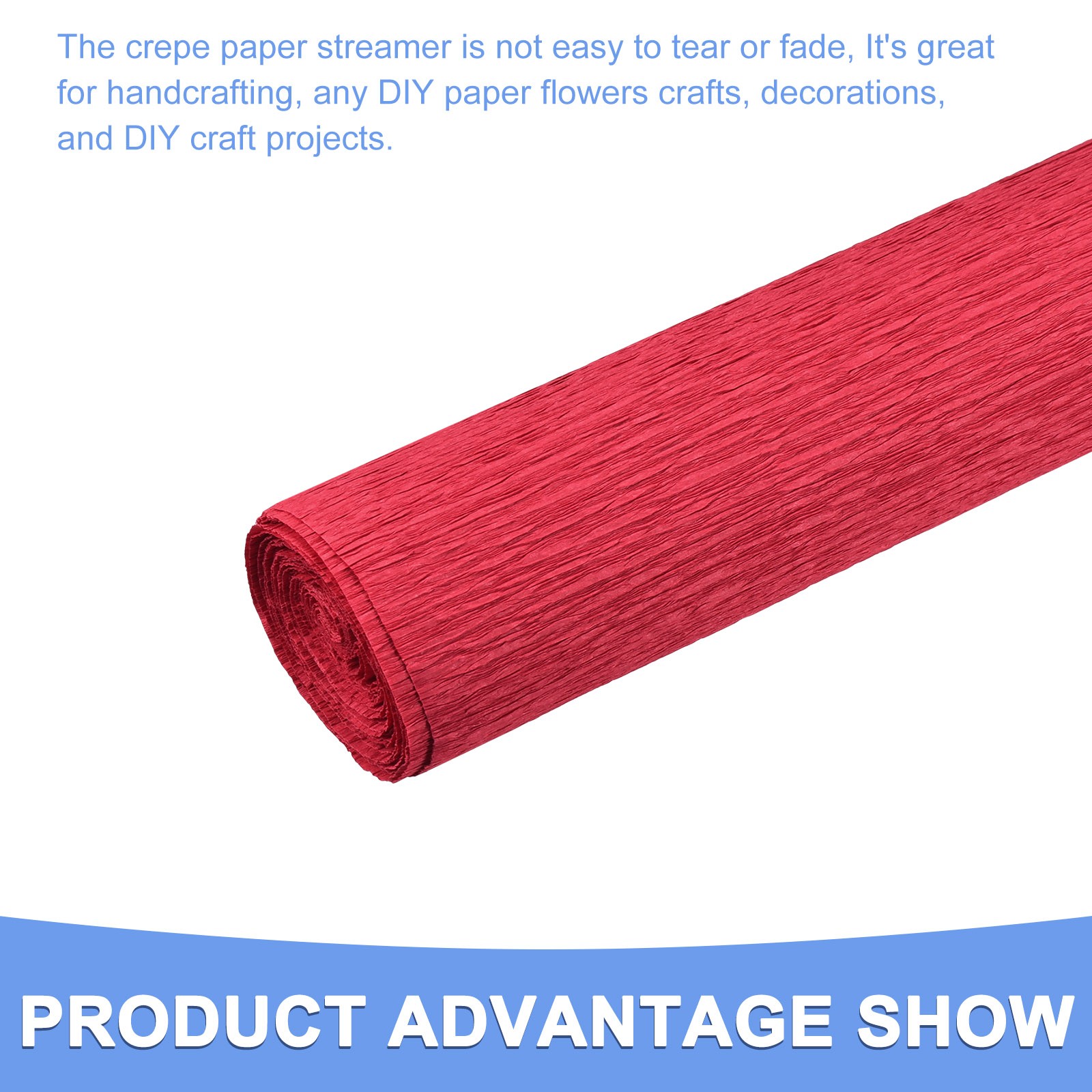 Crepe Paper Roll Paper Streamers 20 Inch x 7 Ft Red