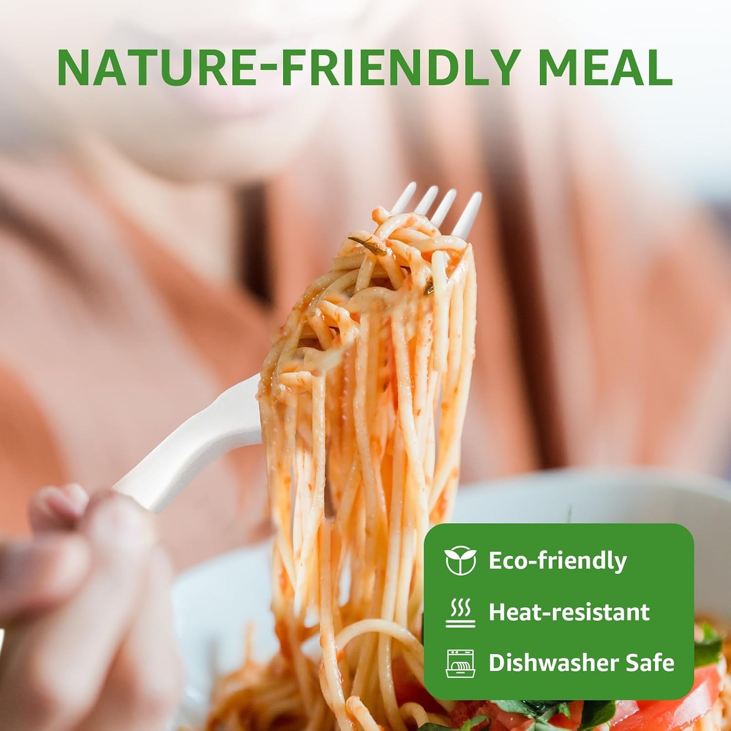 100% Compostable Forks 60 Count Disposable Forks Heavy Duty Utensils Set Fork