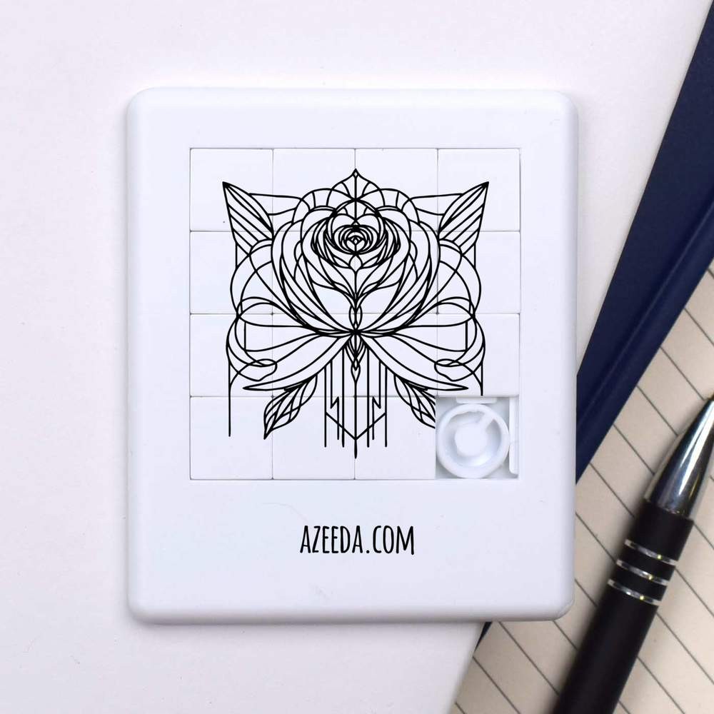 ‘Art Deco Rose Doodle’ Sliding Puzzle (PZ00037476)